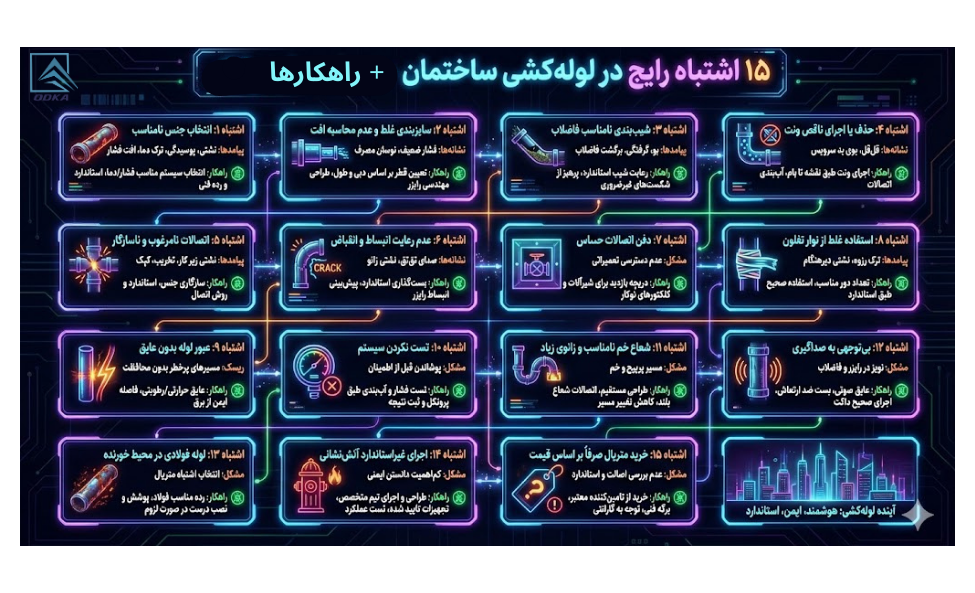 ۱۵ اشتباه رایج در لوله ‌کشی ساختمان + راهکارها