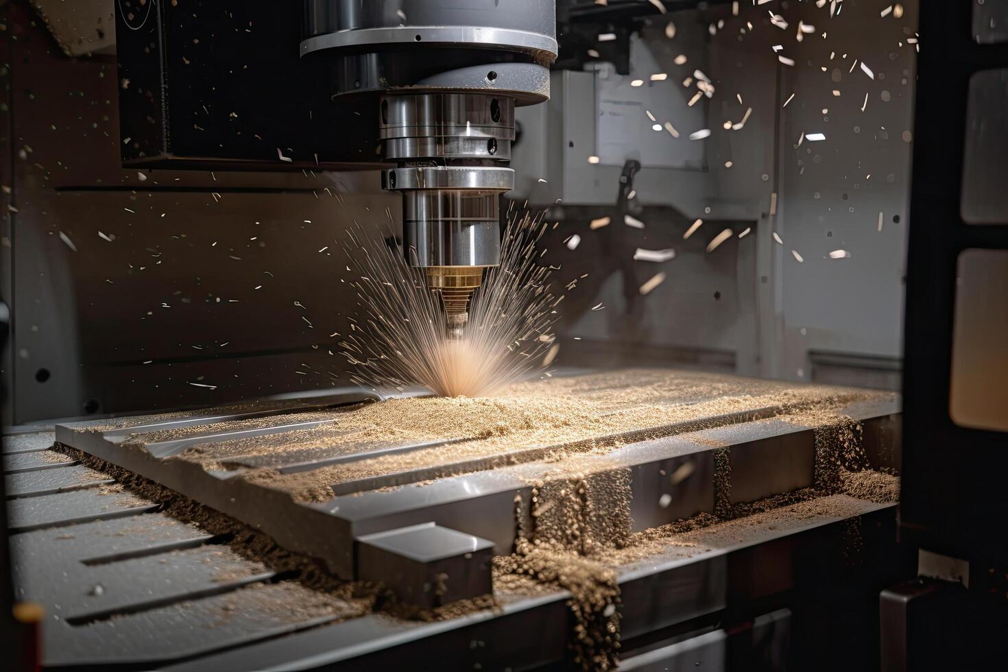 دستگاه CNC در حال برش ورق فلزی برای ساخت سردرب